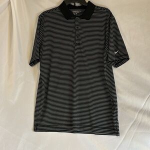 BOGO Nike Golf Black & White Stripe Polo DRI-FIT Shirt Size L